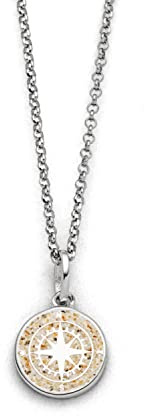 DUR-Schmuck Kette KOMPASS 2.0 Strandsand Silber 925/- rhodiniert 45cm (K2966)