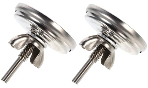 Cabilock 2 Stk Grillthermometer Backen Bimetall kitchen thermometer küche thermometer Ofen Backthermometer für den Haushalt BBQ-Thermometer Lebensmittel Holzkohle Knopf Rostfreier Stahl