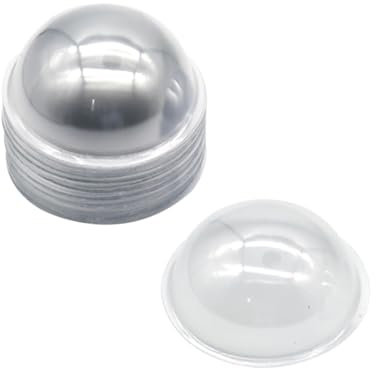 UUYYEO 50 Stück 9 cm große Kunststoff-Streuer, runde Streuerabdeckungen, 3D-dimensionale Kuppeln, Papierbastel-Shaker, Kartenzubehör für Kartenherstellung