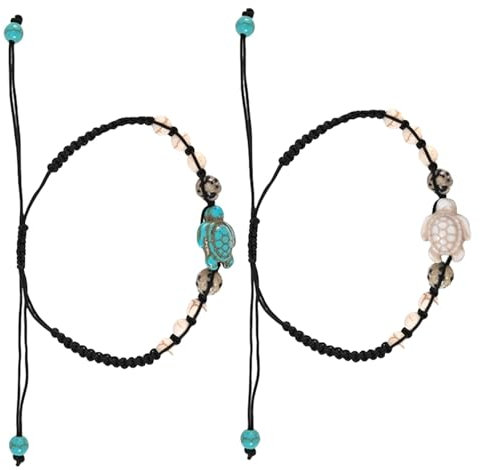 Bracciale da donna, bracciale marina | Bracciale con filo di perline estensibile da 2 pezzi con marina turchese | Gioielli di moda per gli amanti 'oceano, decorazioni