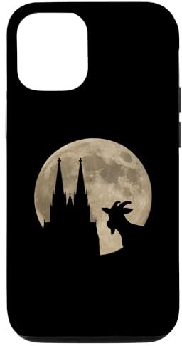 Köln, meine Stadt! Geißbock mit Dom und Mond. Kölscher Stolz Hülle für iPhone 12/12 Pro