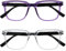 OPULIZE LEO Lesebrille - 2er-Pack - Großes Rechteckiges Gestell - Lila, Klar - Herren Damen - Federscharniere - RR55-5C - +2.00