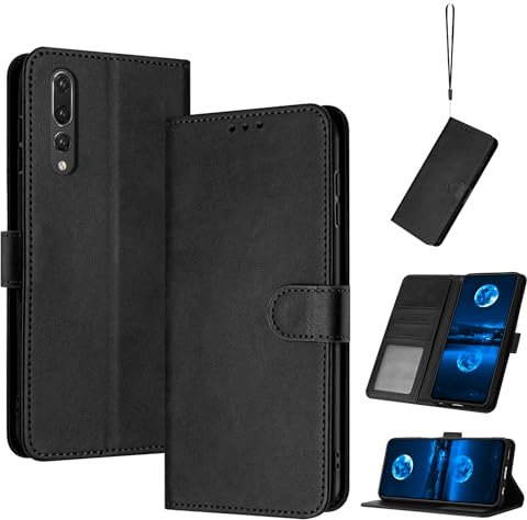 QiongniAN Compatibile con Huawei P20 Pro Custodia protettiva,Compatibile con Huawei P20 Pro CLT-L09 CLT-L09C CLT-L29 CLT-L29C CLT-L04 CLT-L04C CLT-AL01 Custodia in Pelle Case Cover Black