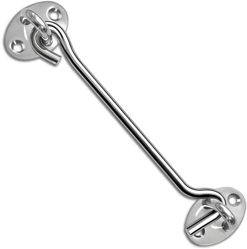 TOPYWMSP Hook and Eye Latch 1Pcs 8 Inch Stainless Steel Cabin Hook for Door,Gate,Window(200mm)