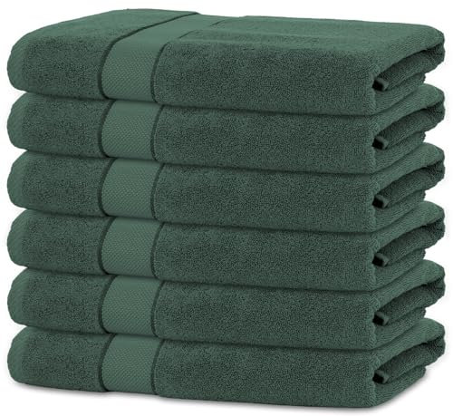 BANANALU 6 Handtücher Set 50x100cm 100% Baumwolle Gästehandtücher Handtuch Dark Forest