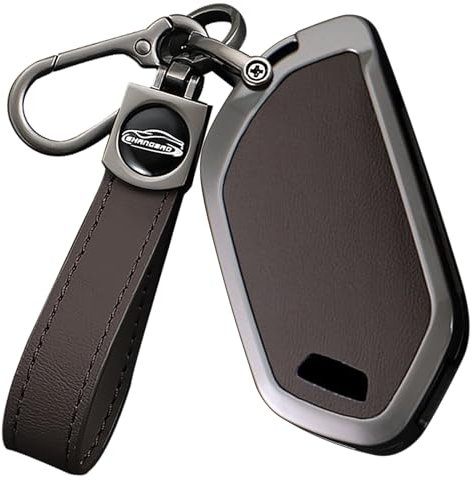 Ysbxitu Coque de clé télécommande avec porte-clés pour Kia Telluride EV9 Picanto GT Line Sorento Sportage Carnival KX3 Seltos KX5 All New K5 - Marron