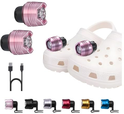 RAHAN Scheinwerfer für Schuh, 2 wiederaufladbare Scheinwerfer für Clogs, LED-Taschenlampe für nächtliche Spaziergänge, Camping, Spazierengehen, Hund, Schuh lichter für Jungen und Mädchen, Kunststoff