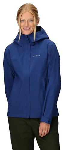 Marmot Damen PreCip Eco Pro Jacket, Wasserdichte Regenjacke, winddichter Regenmantel, atmungsaktiv, faltbarer Hardshell Windbreaker, optimal zum Wandern und Trekking, Twilight Blue, M