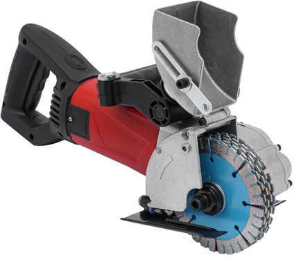Rozadora Pared 2800W con 5 Cuchillas de Sierra Profundidad y Ancho Ajustables Corte Hasta 34mm Profundidad Corte Hasta 36mm para Cortar y Verter Paredes Concreto, Paredes Ladrillo Rojo, Piedra