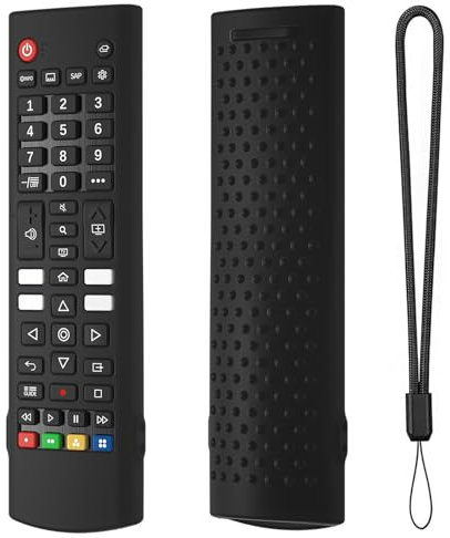 MEIBAOGE Funda protectora de silicona de calidad para LG AKB76040302, funda para mando a distancia de TV, antideslizante y a prueba de golpes, 175 x 52 x 17 mm, color negro