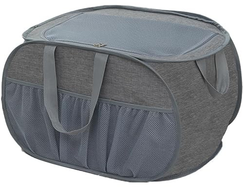 Pop Up Wäschekorb mit deckel 37 * 37 * 60cm Klappbar Mit Griff Faltbarer Wäschekorb Mesh Aufbewahrungskorb Laundry Basket für Kinderzimmer Camping Und Reisen