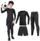 Kids Base Layer - 3 PCS Athletic Kids Thermal Long Sleeve Top and Leggings and Shorts Compression Set for Sport Football Basketball Ski