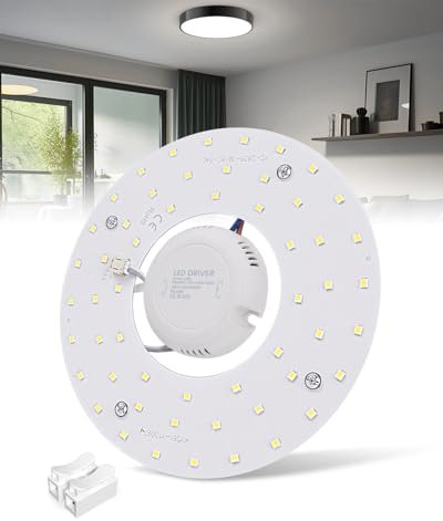 TobeBright 16W Módulo LED Reemplazo Redondo Blanco Frío 6000K con Imán para Neno Fuente de luz de Techo Redonda Adecuada para Marco de Techo de Hierro 220V