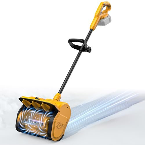 10-Inch Cordless Snow Shovel for Dewalt 20V Battery (No Battery), Portable Electric Snow Blower with 10 Width, 6 Depth, 20FT Throw Distance, -45° to 45° Throwing Angle Snow Shovel for Patio Driveway