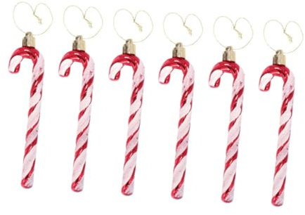 OFFSCH 6stücke Teiliges Weihnachtsbaum Dekoration Weihnachtsmann Crutch Für Festliche Anlässe Hängende Ornament Für Weihnachten Party Und Hochzeiten