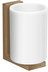 hansgrohe Zahnputzbecher Axor Uni. Rectangular Glas, Wandmontage, Brushed Bronze