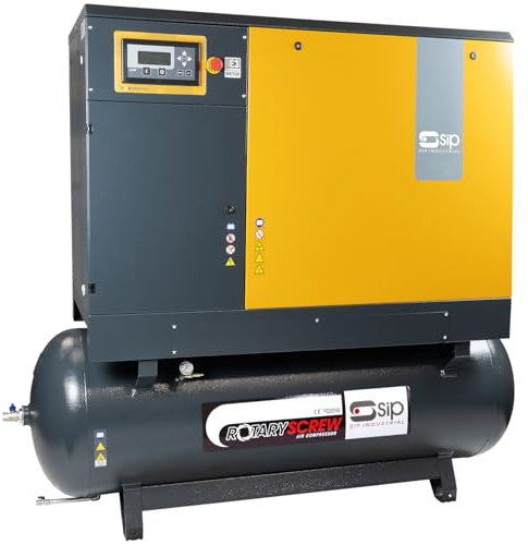 SIP Rotary Screw Air Compressor RS11-10-500BD/FF Belt Drive with Dryer, 400V 3-Phase 500L 14.75hp / 11kW 145psi / 10 Bar 53CFM 65dB