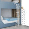 Letto a castello matrimoniale con scala laterale e scale a soppalco, con finestra, scala di emergenza ideale per piccole case/piccoli spazi (nero, 210 cm H)