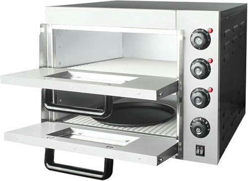 3KW Electric Pizza Oven Commercial Two Tier Stone Base Pizza Maker Machine Pizza Maker Oven With Timer