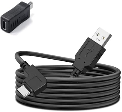 YEAOI USB C Dash Cam Cable for Rove R2-4K, 11.5 ft Power Cord for REDTIGER Car Dashboard Camera, with Mini USB Adapter