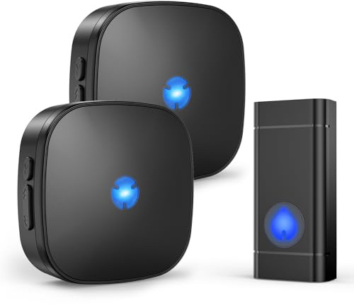 Wireless Doorbell Chime - Waterproof Door Bell Kits with 58 Chimes 5 Volume LED Flash | Waterproof Door Bell Kits with 58 Chimes 5 Volume Levels Mute