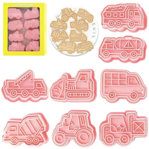 YeahBoom 8 Teilige Transport Ausstecher,Kunststoff Ausstechformen,Kinder Keksausstecher,Backset für DIY Fondant Teig Gebäck Kuchen Transport Geburtstag Deko