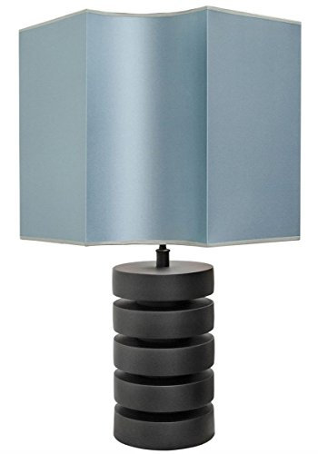 Casa Padrino Luxus Tischlampe Mattschwarz/Türkis 55 x H. 78 cm - Luxus Qualität