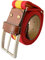 LEGADO Cinturon hombre y pulsera bandera España, cinturon elastico con cuero marron, piel de Ubrique como nuestras carteras y accesorios. (Bandera de España)