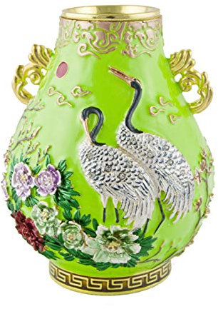 Feng Shui Vase aus Aluminium, Grün