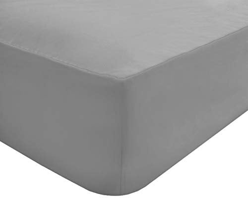 Sleepdown 100% Egyptian Cotton 200 Thread Count Flat Sheet Super Soft Cosy Luxury Bedding Bedsheet Bed Linen - Single - Silver