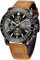 BENYAR Herren Uhr Chronograph Analogue Quartz Wasserdicht Business Schwarz Zifferblatt Armbanduhr mit Braunes Leder Armband