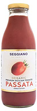 Seggiano Premium Organic Sicilian Tomato Passata 500g - Vegan. Vegetarian, GMO Free, & Organic - Made from Fresh-Off-The-Vine Tomatoes - Packed with Flavour