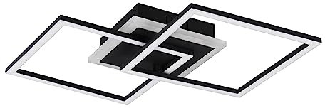 Reality Leuchten LED Deckenleuchte Venida R62793132, Metall Schwarz matt, inkl. 25 Watt LED, Switch Dimmer