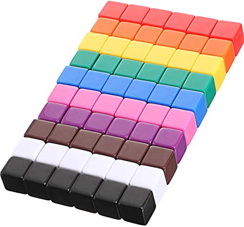 Gejoy 60 Stück 16 mm Blanko Würfel Acryl Würfel Kubus DIY Würfel für Brettspiele mit Aufbewahrung Tasche