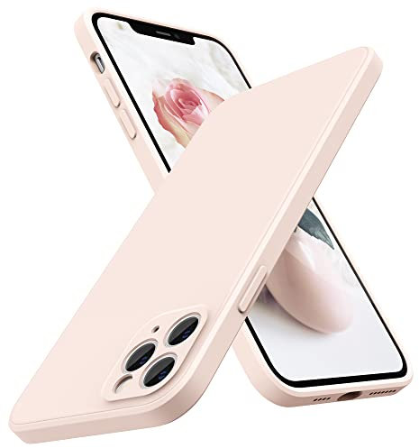 SURPHY Flat Silicone Case Compatible with iPhone 11 Pro Max Case, Liquid Silicone Slim Fit Case (Individual Protection for Each Len) for iPhone 11 Pro Max 6.5, Light Pink