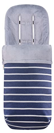JYOKO KIDS Fußsack für Kinderwagen Twin, Duett (SAILOR STRIPES, FLEECE)