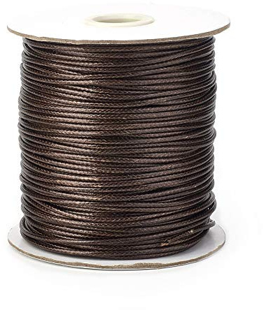 Cheriswelry circa 91,4 metri 2 mm Cordoncino in poliestere coreano, filo per perline con rocchetto, per la creazione di gioielli e macramè, colore caffè