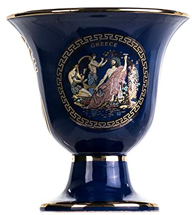 Pythagoras Tasse der Gerechtigkeit Dionysus Zeus II Pythagoras Fair Becher altgriechenland blau kobalt nutzbar