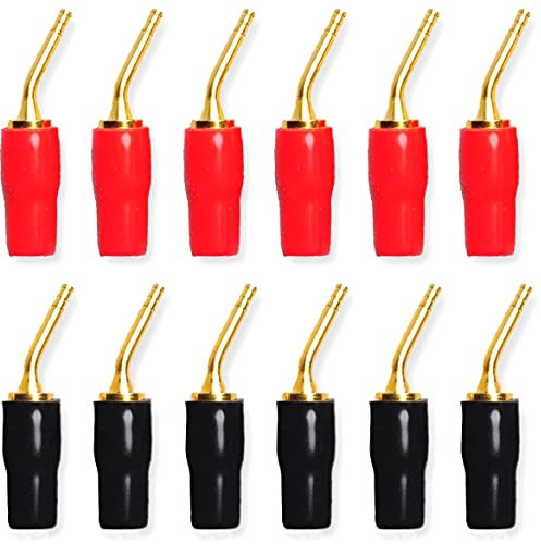 Greluma 12 Stk 2 mm Bananenstecker Stiftschraube, 2 mm vergoldeter Audio-Lautsprecher Kabelanschluss