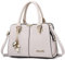 FANDARE Elégant Sac à Main Femme Sacs à bandoulière Sacs à Dos porté Travers Voyage Sac Cabas Shopper Sacoches Messenger Besace Pochette Impermeable PU Cuir Blanc A