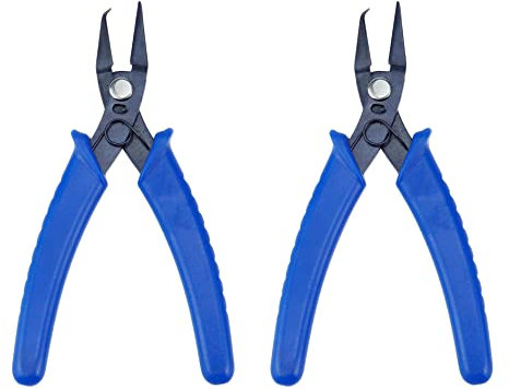 Faotup 2PCS Blue Jewelry Pliers,5.47 Carbon Steel Split Rings for Jewelry Making,Split Ring Pliers Small,Craft Jewelry Pliers,5.47×3.05×0.39Inches