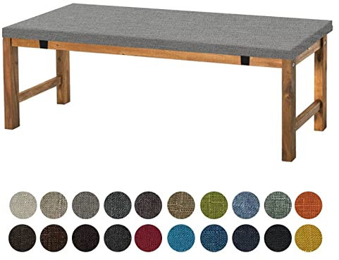 Aselbia Bankauflage Sitzkissen 100X35X5CM,Waschbare Rutschfestes Bankkissen Sitzauflage Bequeme Bankpolster für Bank, Fensterbank, Gartenmöbel, Terrasse, Drinnen,Dunkelgrau