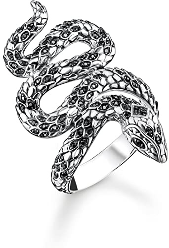THOMAS SABO Unisex-Damenring 925er Silber Zirkonia 56, Schwarz 32022533