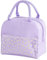 Suxgumoe Insulated Lunch Bag, Daisy Flower Portable Tote Bag Thermal Cooler Bag Waterproof Lunch Box Organizer for Women Kids Adults Office Work School Picnic Travel (Purple)