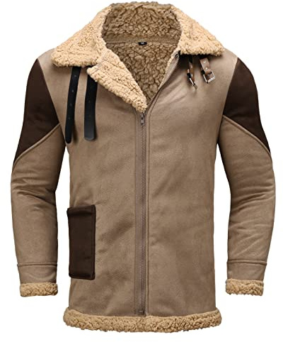 Veste en Cuir Véritable pour Homme - Loisirs, Automne et Hiver - Fonctionnelle à Revers - Fermeture Éclair - Extérieur et Sport, Q02-Gris, M