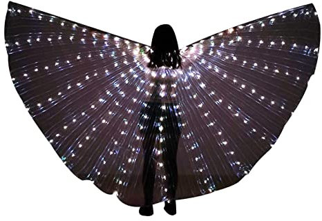 LED Flügel Für Erwachsene, LEDSchmetterlingsflügel Bauchtanz-Flügel LED Schmetterling Light Isis Flügel Bauchtanz Engelstanz Flügel Mit Teleskopstangen Für Karneval, Bühne, Weihnachten, Party