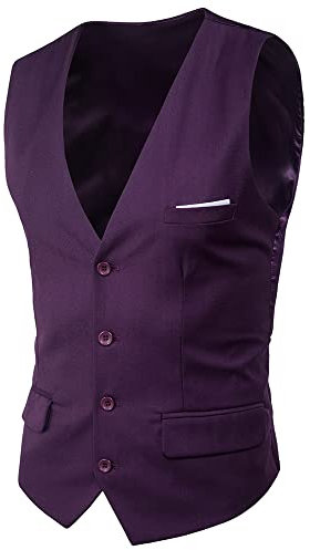 Legou Gilet da uomo multi-size Specifica tinta unita Miglior uomo Suit Vest, Viola, XL