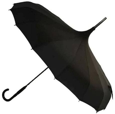 Gotischer schwarzer Pagoden-Regenschirm – perfekt für Regen oder Sonnenschein, ideal für Vampire, Gothic-Enthusiasten und Liebhaber von einzigartigem Stil