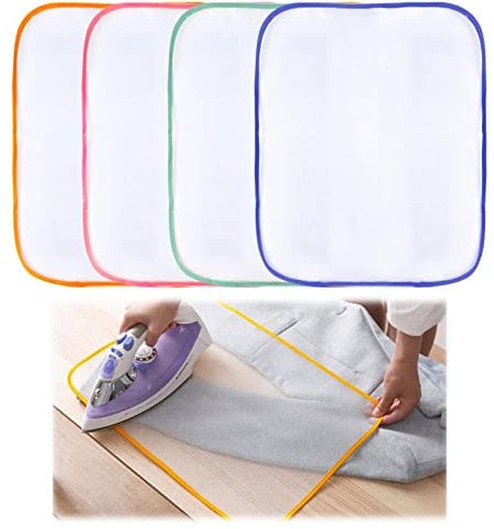 AWAVM 4Pcs Ironing Cloth Ironing Clothes Mesh Protective Ironing Scorch Mesh Ironing Protector Mesh Cloth Scorch-Saving Ironing Protector Pressing Cloth Pad for Easy Ironing Protection 60x40cm