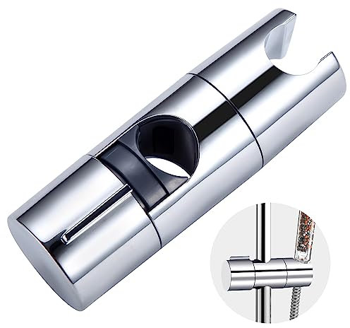 Magichome Duschkopfhalter für 19-25MM Riser Rail, Duschkopfhalterung ohne Bohren, Duschhalterung Verstellbar Duschschiene Rod Clamp Brausehalter Halterung, Verchromt